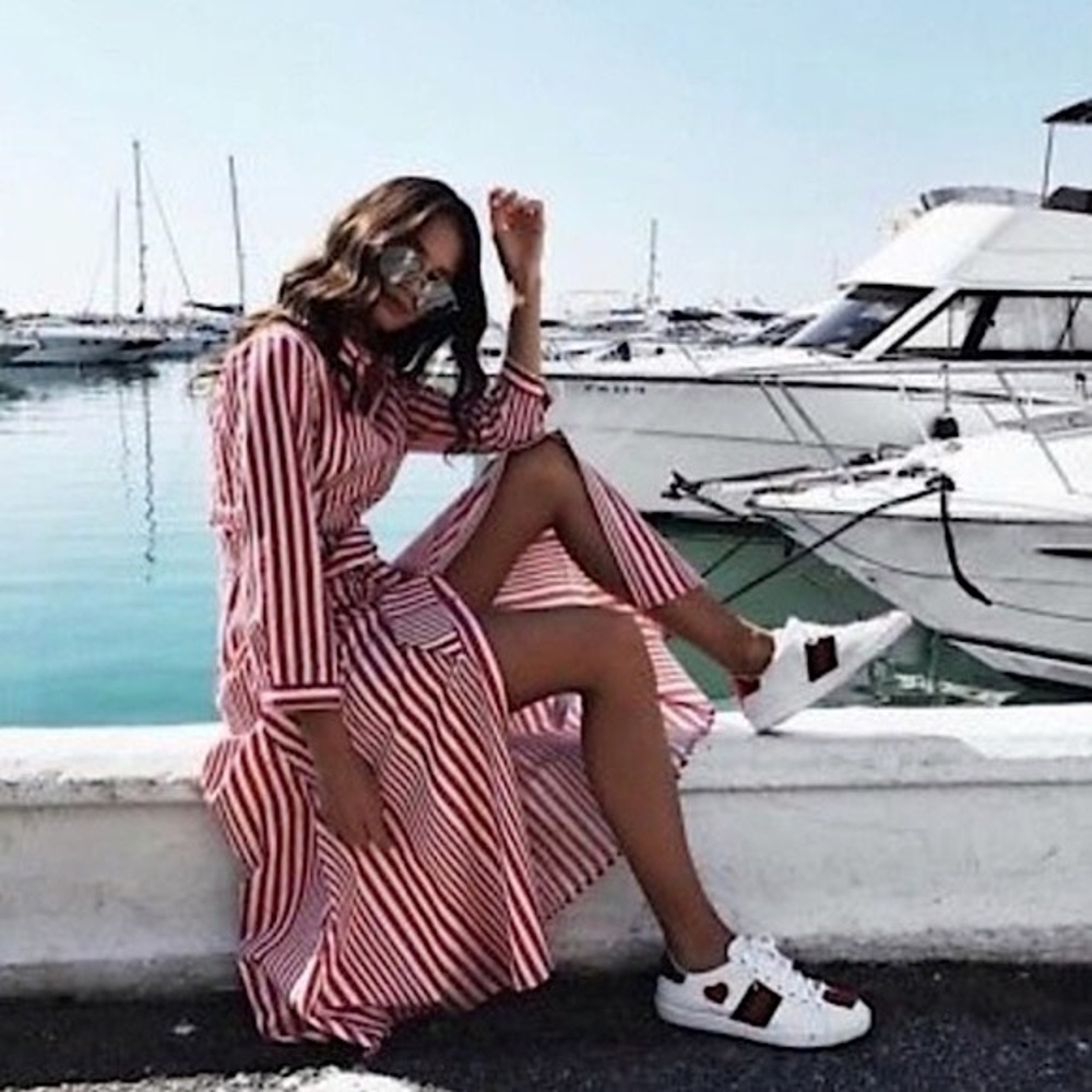 Zara Woman Striped Shirt Dress